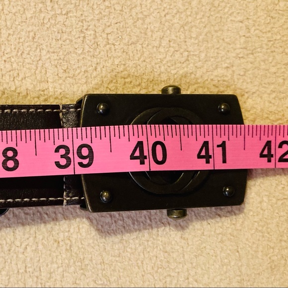 Gucci classic stripe textile belt,red green leather accents, slip bar closure - Picture 5 of 7